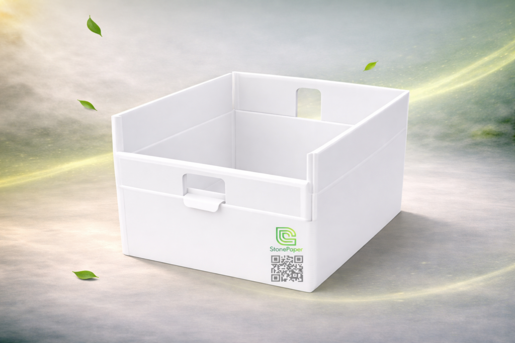 Caisse Carrée Compacte StonePaper Écologique